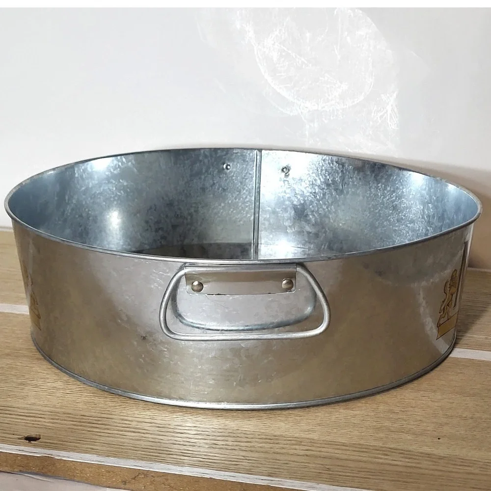 Modelo Cerveza Beer Bucket Galvanized Metal Ice Tub Barware Silver 12in
